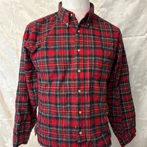 Pendleton Red and Green Plaid Casual Button Down Shirt